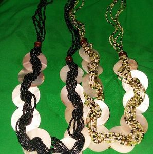 Two Multi Color Beeded round the neck string Neckl